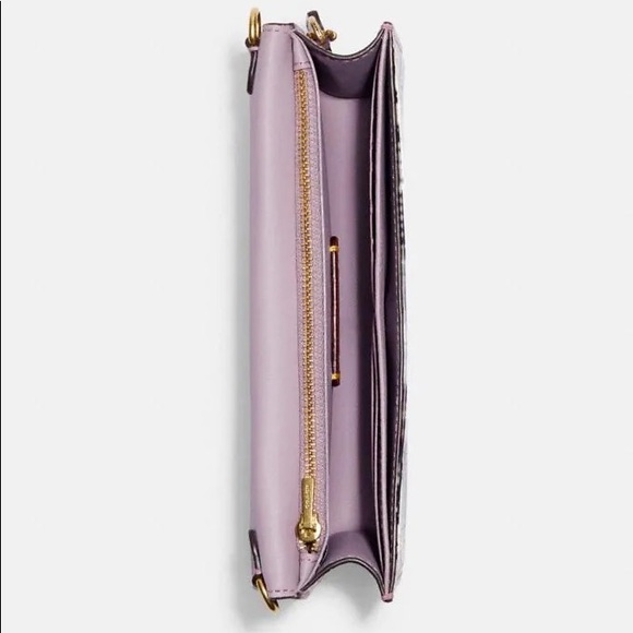 Coach Ice Purple Crocodile Embossed Leather Convertible Hayden Crossbody Bag NWT - Picture 4 of 5